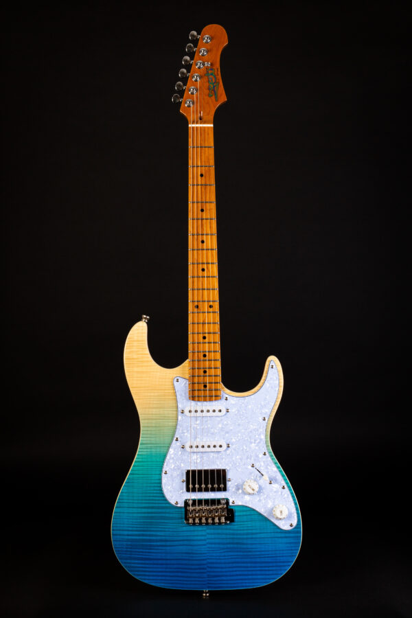 Jet Guitars JS450TBL 單單雙電吉他 藍黃海洋虎紋楓木漸層