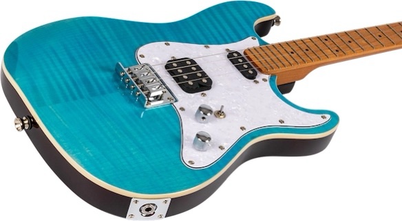 FLIGHT ROCK PATHFINDER BARITONE OBL 實心電烏克麗麗 電吉他虎紋楓木海洋漸層