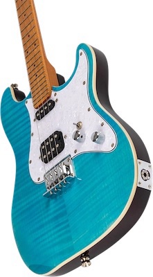 FLIGHT ROCK PATHFINDER BARITONE OBL 實心電烏克麗麗 電吉他虎紋楓木海洋漸層