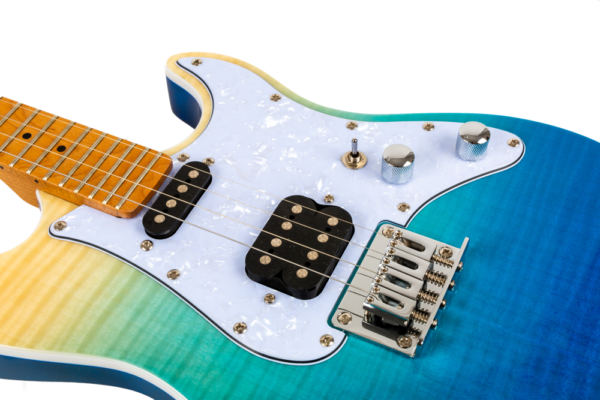 FLIGHT ROCK PATHFINDER TENOR TBL  ST 實心電烏克麗麗 電吉他虎紋楓木黃藍漸層