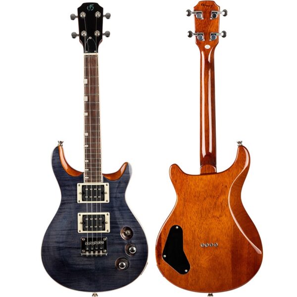 FLIGHT ROCK VANGUARD TENOR TBK PRS型實心電烏克麗麗 虎紋楓木黑灰漸層