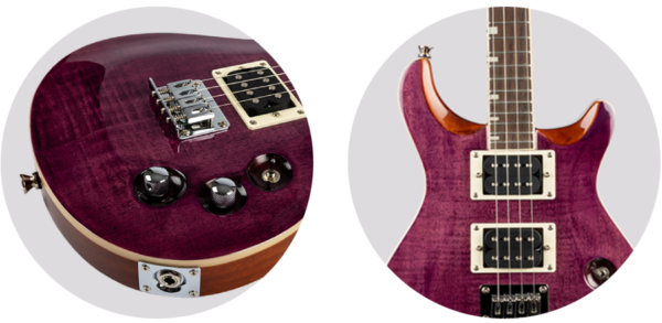 FLIGHT ROCK UKULELE VANGUARD TENOR TPP PRS型實心電烏克麗麗 虎紋楓木紫色漸層