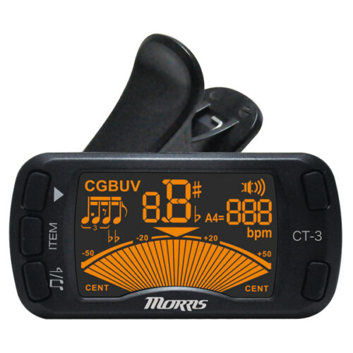 ct-3 Morris Guitars CT-3 Clip-on Tuner & Metronome 夾式調音器/節拍器二合一